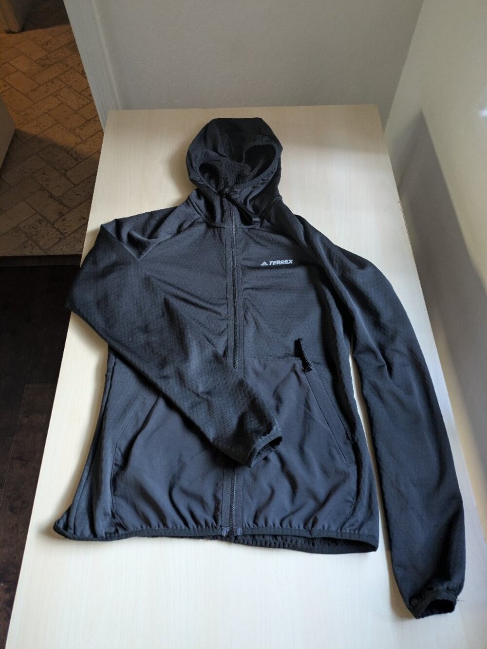adidas Terrex Fleece Jacket Black Lightweight Women's Size Small S Outdoor